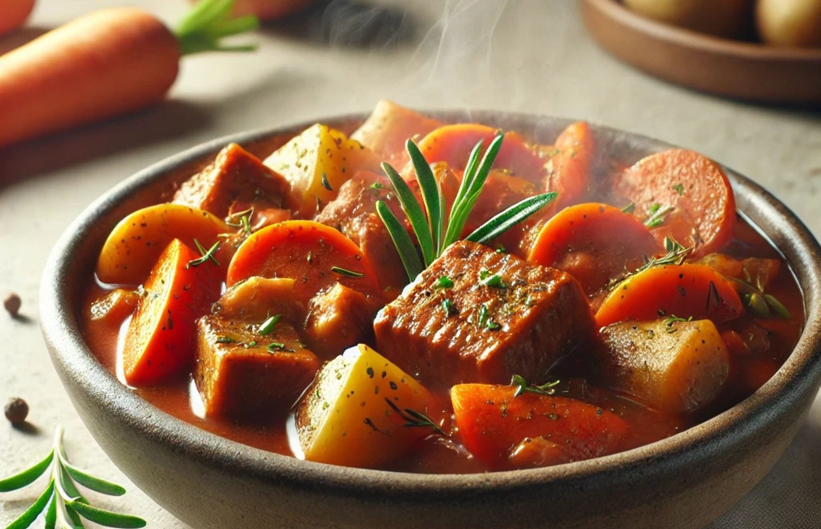 Spezzatino di Seitan con Verdure Stufate
